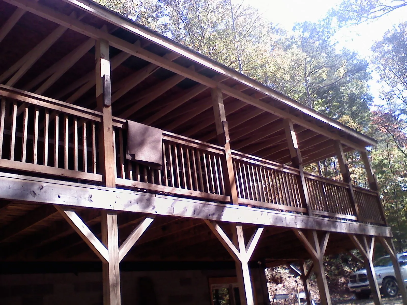 Timber framing under a new elevated porch and deck — Roof Leak Repair in Millerton by Roofing Brothers
